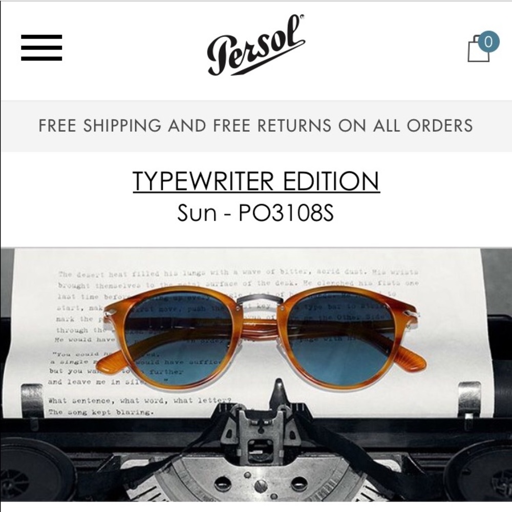PERSOL Typewriter Edition Sunglasses with Case